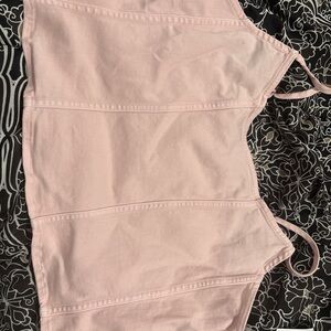 SO Pink Smocked Spaghetti Strap Crop Top